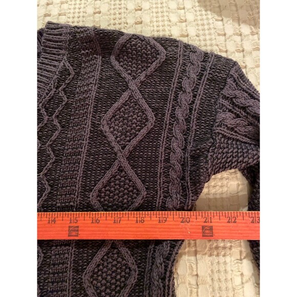 Time and Tru Womens Sweater Dark Grey Sz Small measure like Med Thick Cable Knit - Picture 10 of 12